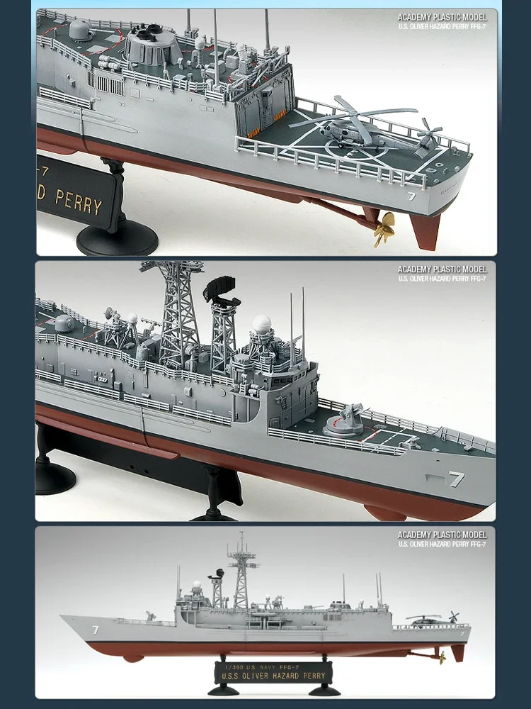 Academy Assembled Ship Model Kit 14102 American Perry-class FFG-7 Missile Frigate 1/350