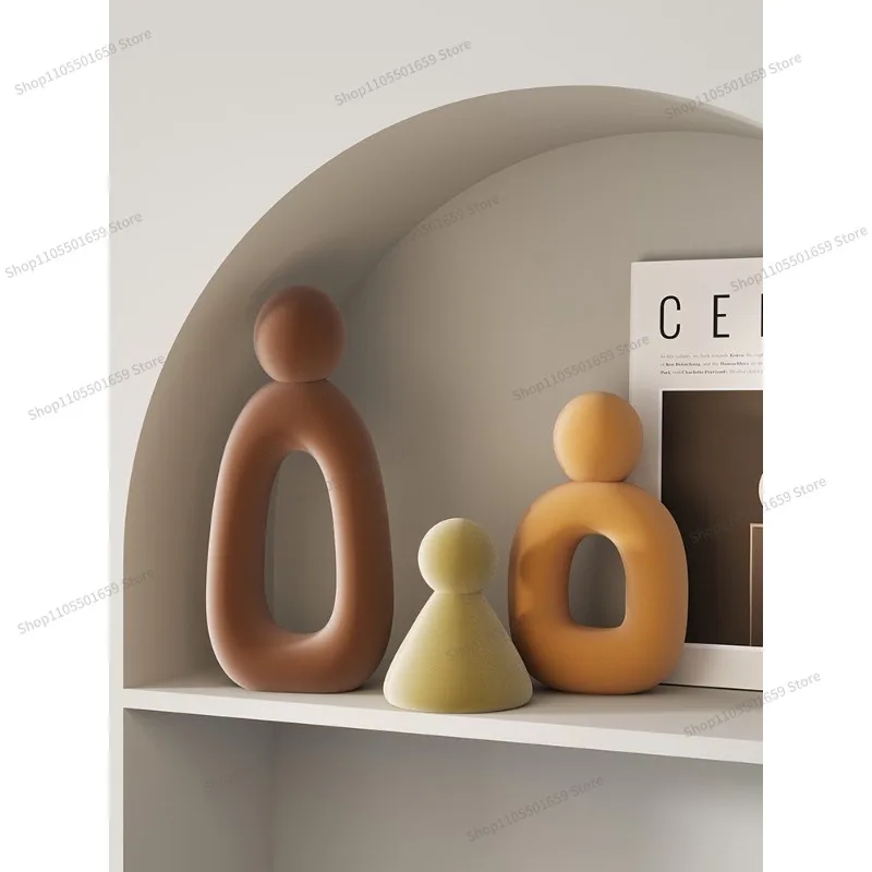 For art flocked figure ornaments living room TV cabinet entrance minimalist soft decorations