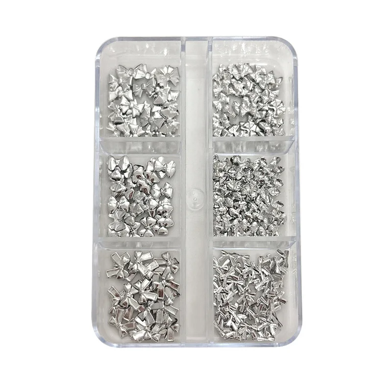 150-200PCS Gold Silber Metall Fliege Nail art Charms Mini Bowknot Nieten Zubehör Für Maniküre Nägel Dekoration liefert Werkzeug