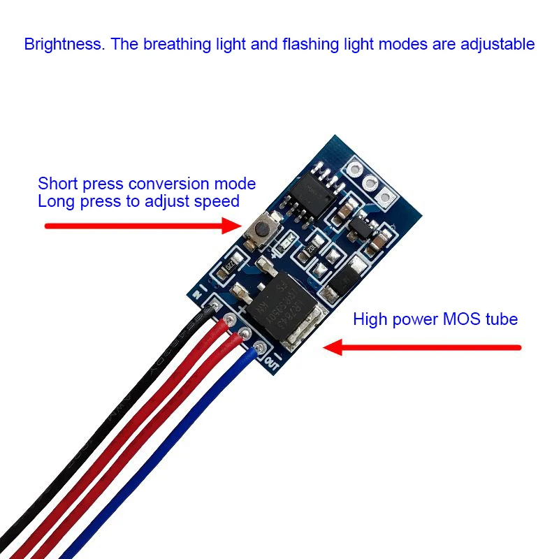 Fast And Slow Gradually Brightening LED Control Module With Dimming Breathing Flashing For LED Lights Halogen Lights Etc.