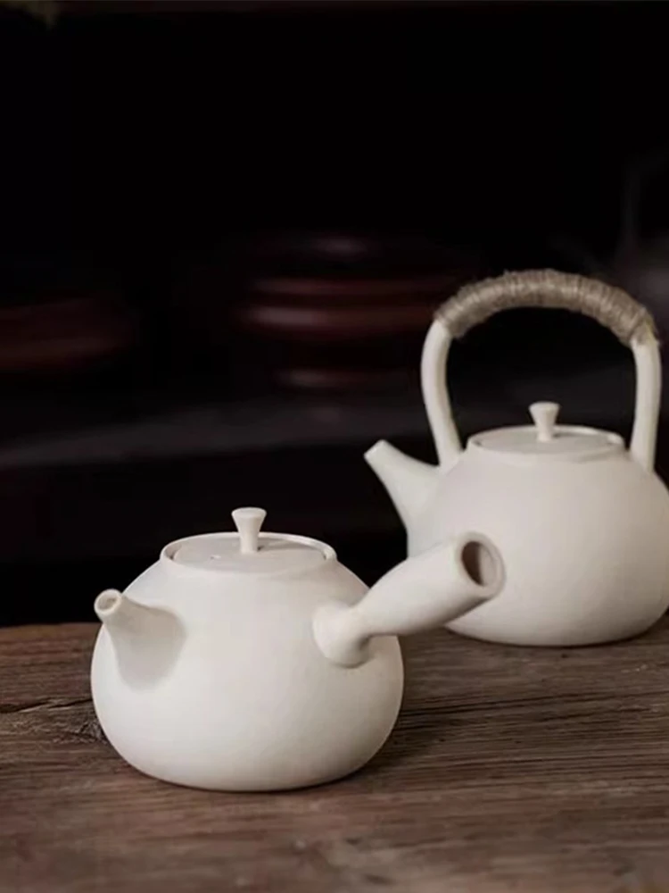 Picture 6: Red Clay Tea Set with Side Handle Boiler for Tea Cooking And Brewing Small Fire Oven Teapot Water Boiler Tea Kit