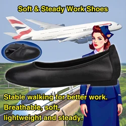 Scarpe alte da donna per madri nonne Scarpe in pelle di mezza età e anziane Scarpe da lavoro con fiocco a punta quadrata con suola morbida a fondo piatto da 14 mm