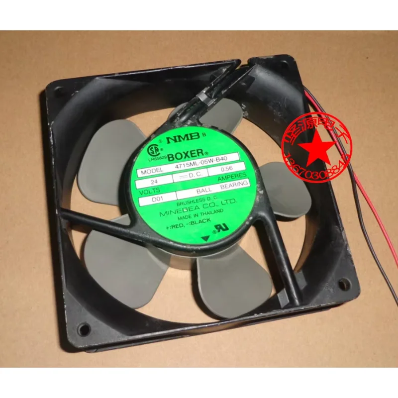 

NMB-MAT 4715ML-05W-B40 D01 DC 24V 0.56A 120x120x38mm 2-Wire Server Cooling Fan