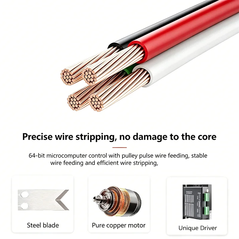 0.1-4mm2 Automatic Computer Wire Stripping Machine Peeling Skinning Cutting Cable Stripper Intelligent Control