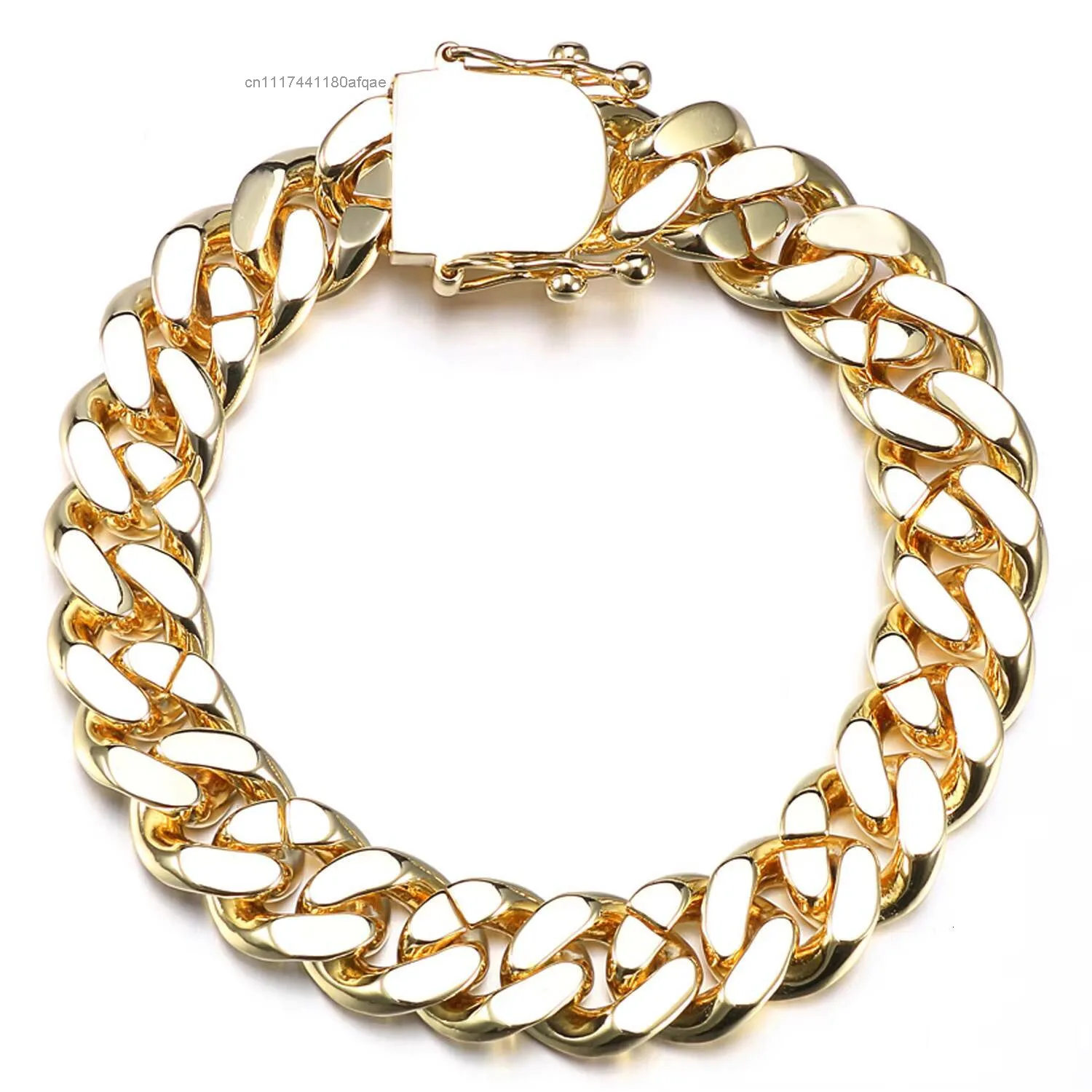 Jasen Luxury 15mm Iced Hip Hop Moissanite Diamond Silver Miami Cuban Link Chain Necklace Gold Rose Finish TV Show Inspired.