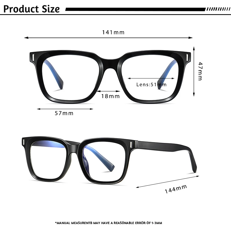 CATERSIDE TR90 Anti Blue Light  Men\'s Glasses Square Radiation and UV Protection Eyeglasses Women Transparent Fashion Eyewear