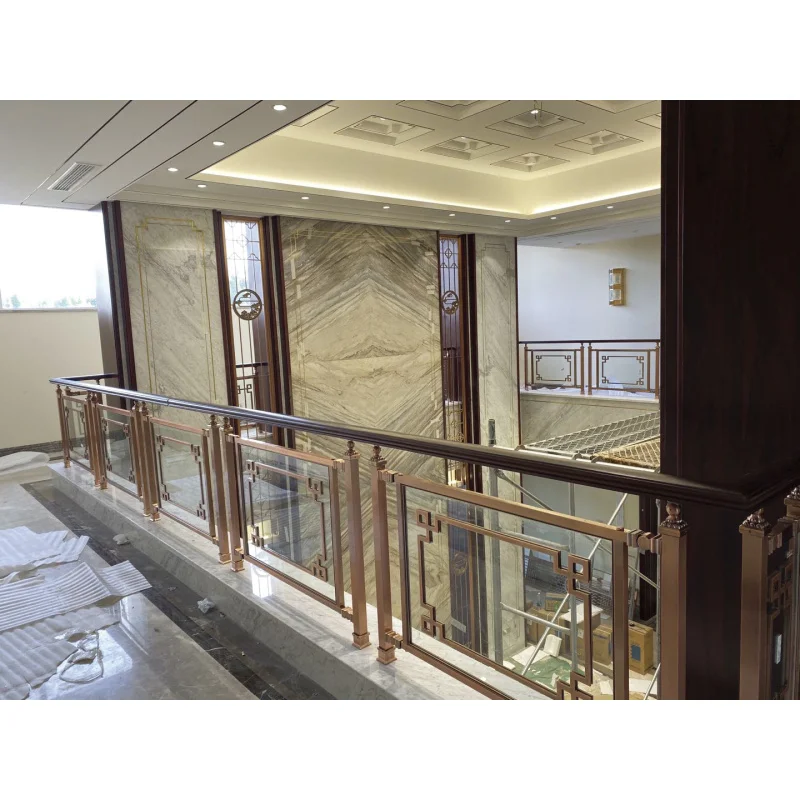 custom.TAKA Interior Decorative Luxury Carved Aluminium/brass Handrail Stairs Railing
