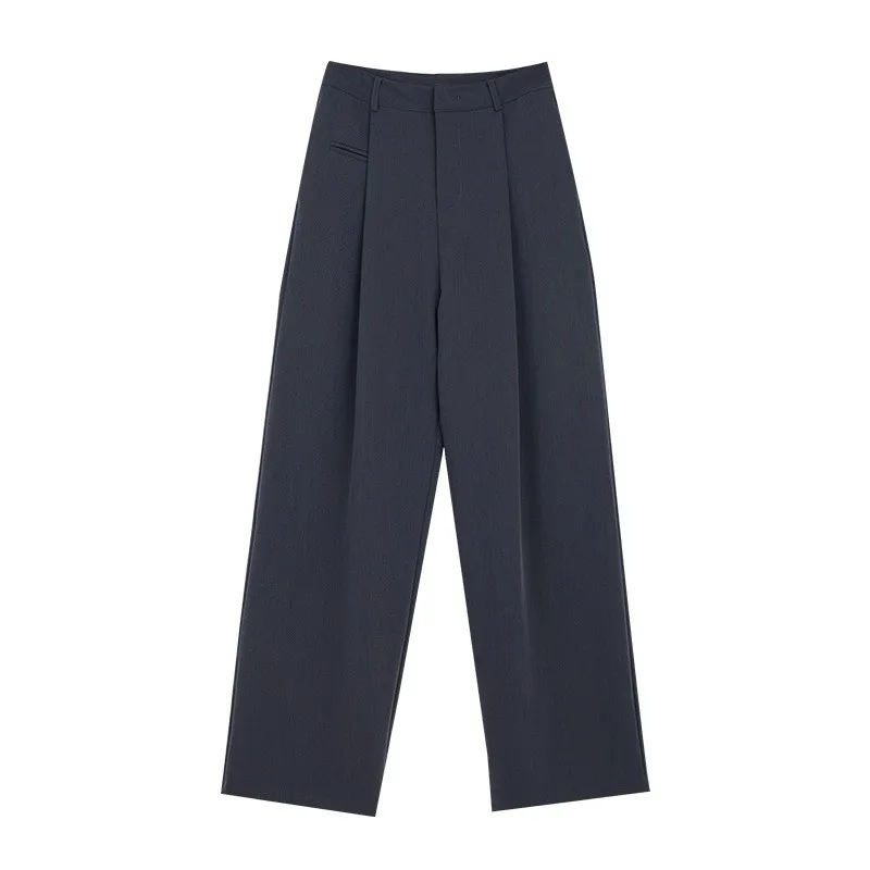 Spodnie damskie Spring Briti, casualowe, proste nogawki, szerokie nogawki, artystyczne spodnie w stylu western, mieszanka bawełny, wygodne.