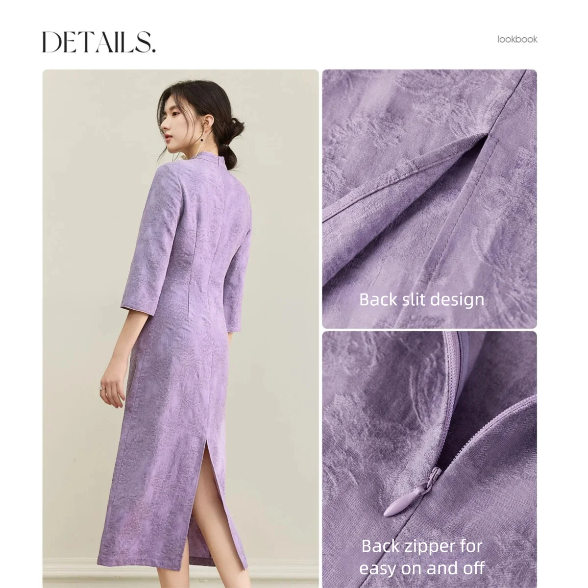 SENTUBILA Women's Elegant Stand Collar Dress 2025 Autumn New Chinese Style Frog Buttons Three Quarter Sleeve Dress Q53LI3773