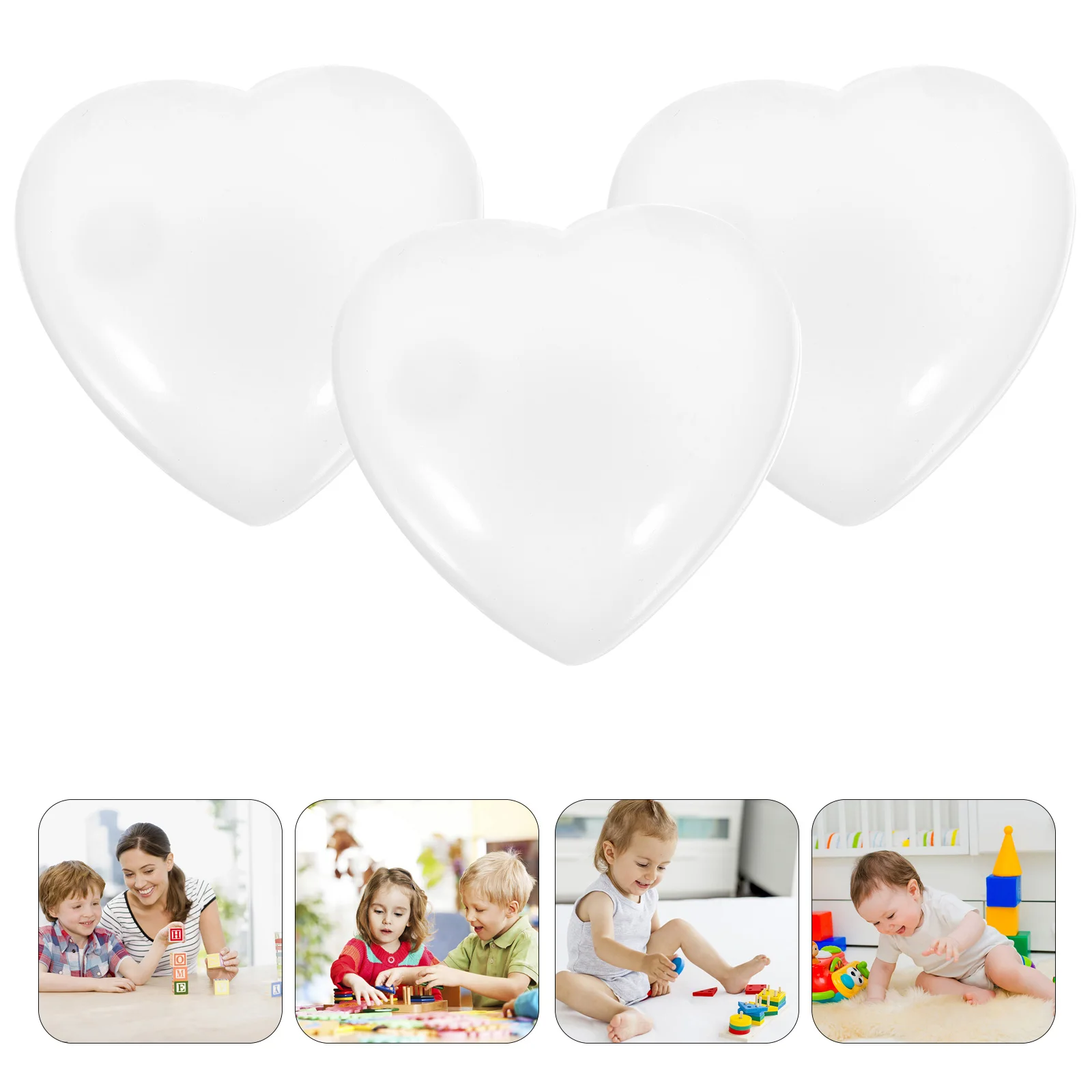 3 Pcs Color-changing Love Ball Heart Shaped Stress Kid Gifts Squeeze Balls Party Favors Toys Grabbing Tiny Reducing