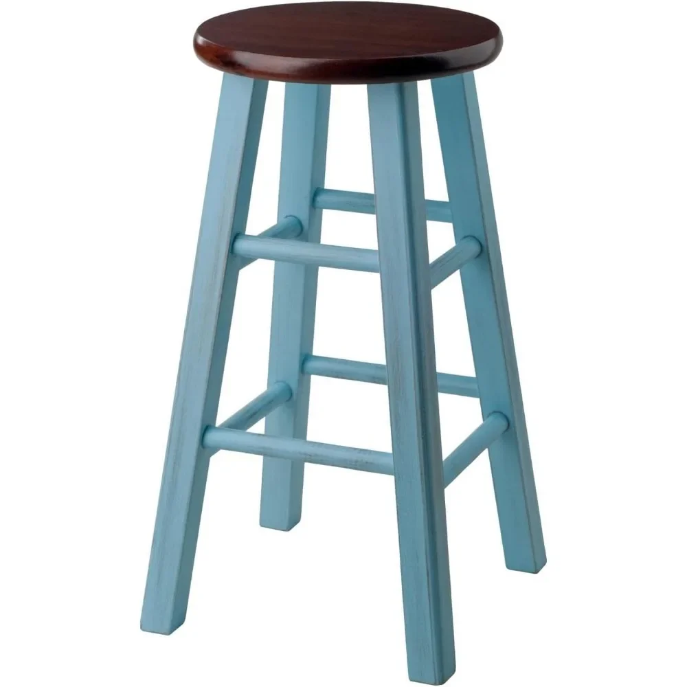 

Counter Stool, Length 13.4 Inches X Width 13.4 Inches X 24.2 Inches High, Solid Wood Structure, Rustic Style Bar Stool