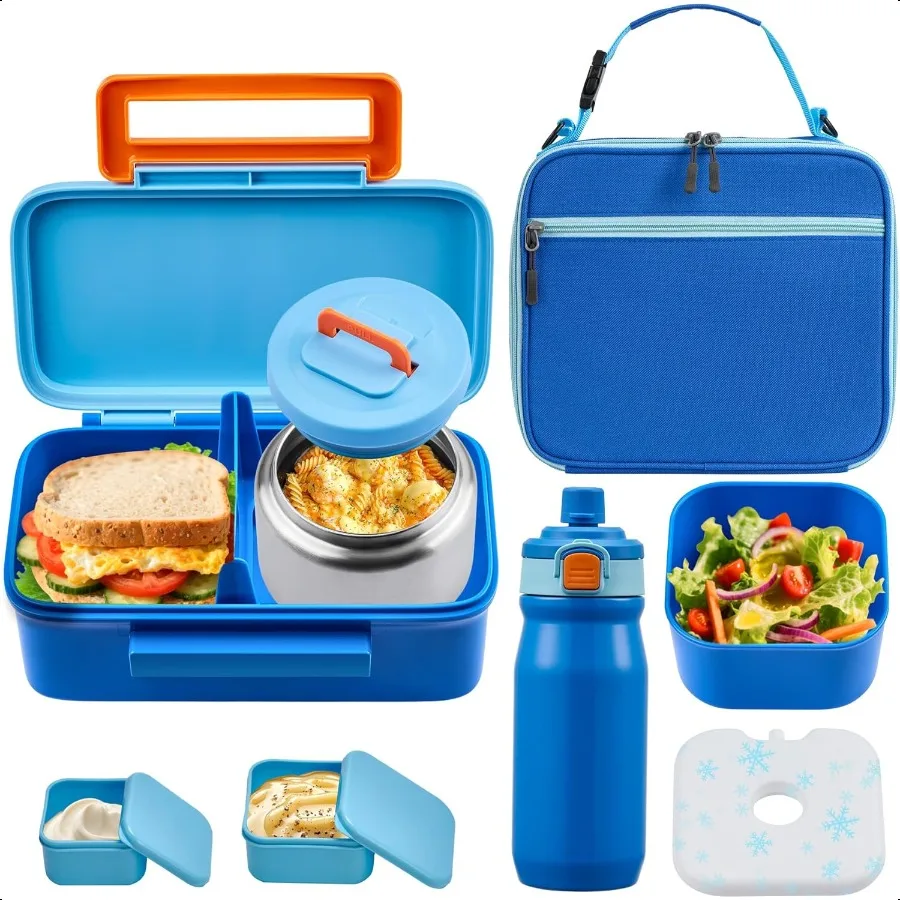 

Lunch Box with 8oz Thermo Leakproof Bento Box with Insulated Bag Insulated Water Bottle Food Lunch Container for Back to School