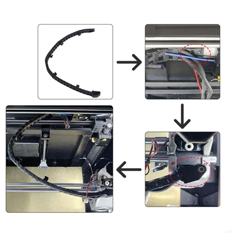 3D-Druck K1Max Open Drag Chain Kit für Modelle der K1s-Serie mit Nylonkette und zusätzlichen Installationsteilen