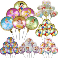 6pcs/Set Disney Princess Sofia Snow White Le Pei Jasmine Foil Balloons Girls Toys Birthday Decoration Baby Shower Party Supplies