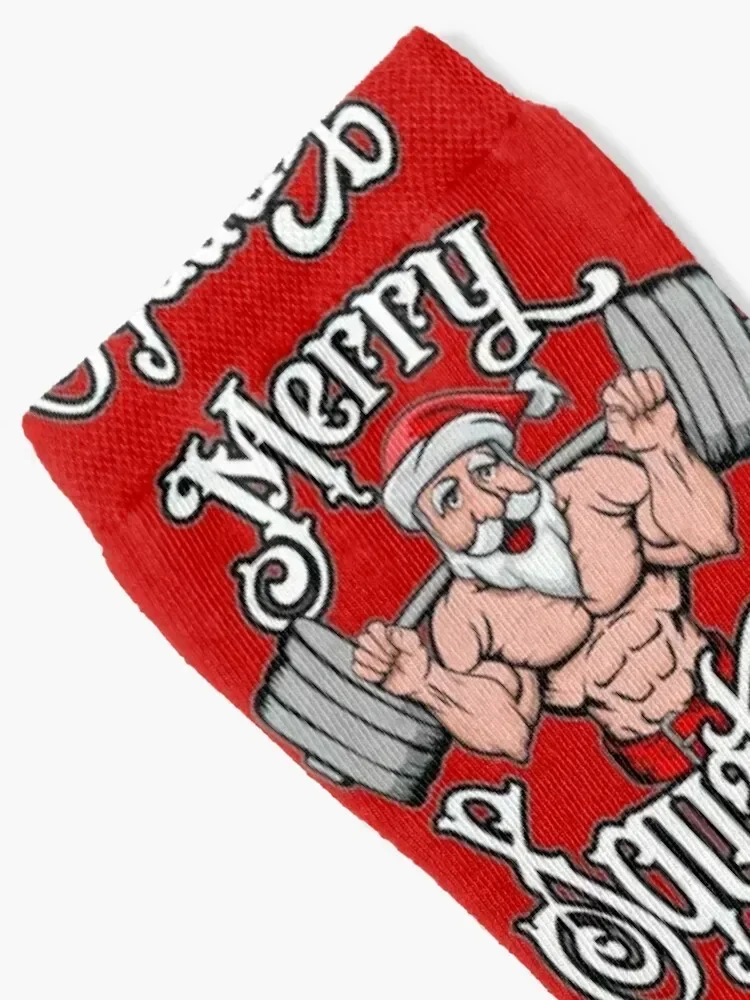 Merry Squatmas Santa Funny Gym Lifting Workout Socks moving stockings New year's Socks For Man Women's