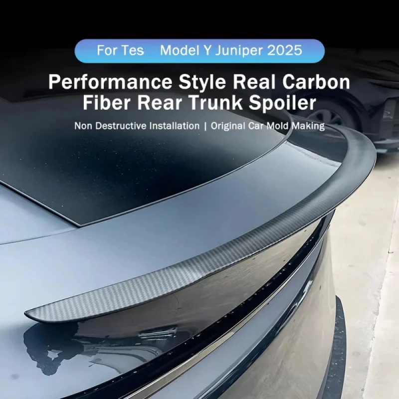 

Quality New Model Y Junip 2025 2026 High Peormance Spoiler Real Carbon Fiber Trunk Wing Accessories