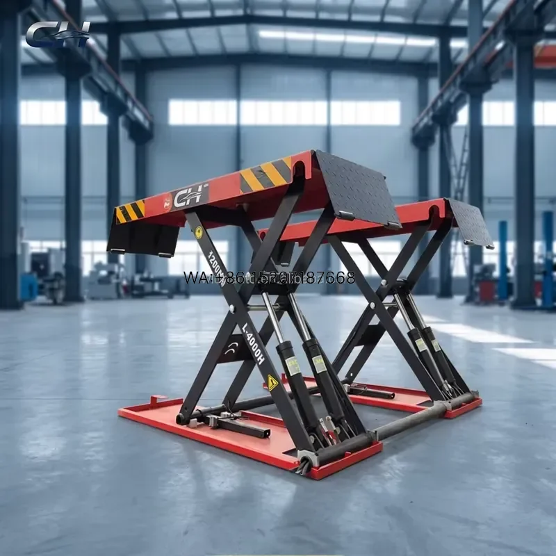 Wmwmnu for Chenghao Portable Two Post 4000kg Scissor Lift Car Hoist Hydraulic Jack 3 Year Warranty for Vehicle Repair Garage