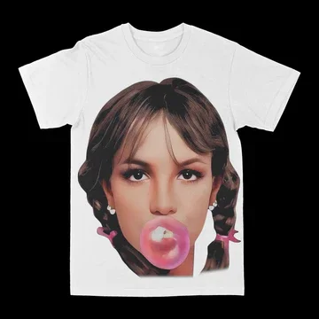Britney Spears White Cotton TShirt Vintage Retro Style Summer Casual Men