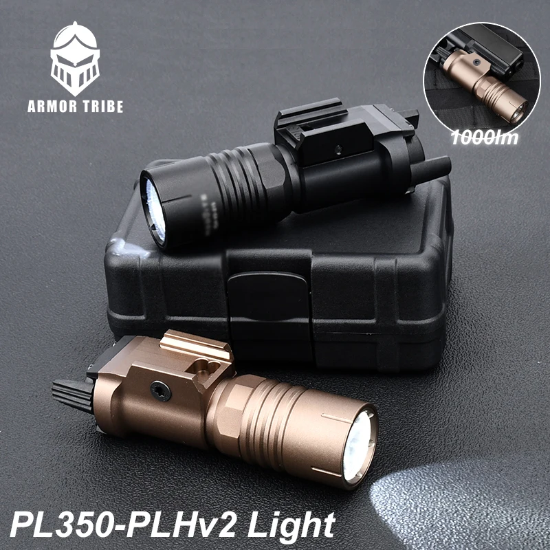 

Tactical PL350 PLHv2 Weapon Light X300 Airsoft Pistol Scout Flashlight 1000LM 18350 Fit Glock hunting 20mm Rail Weapon Torch