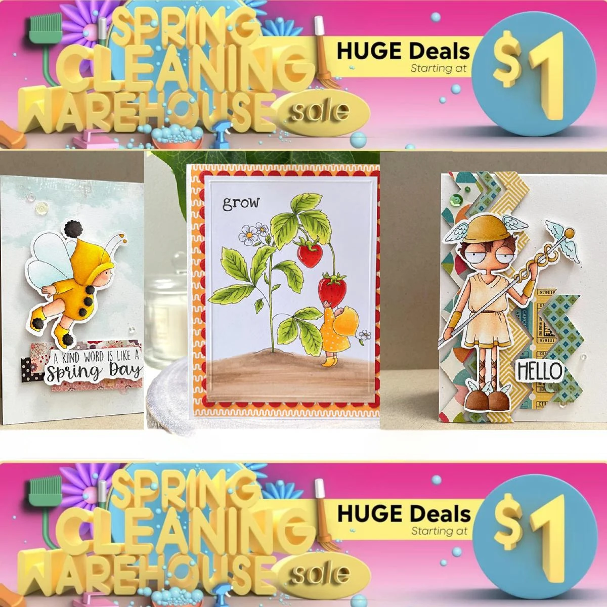 WAREHOUSE SALE DEALS $1,Townie Frogs Weirdos Flowers Mini Clear Stamps for DIY Scrapbook Supplies Christmas Halloween Spring