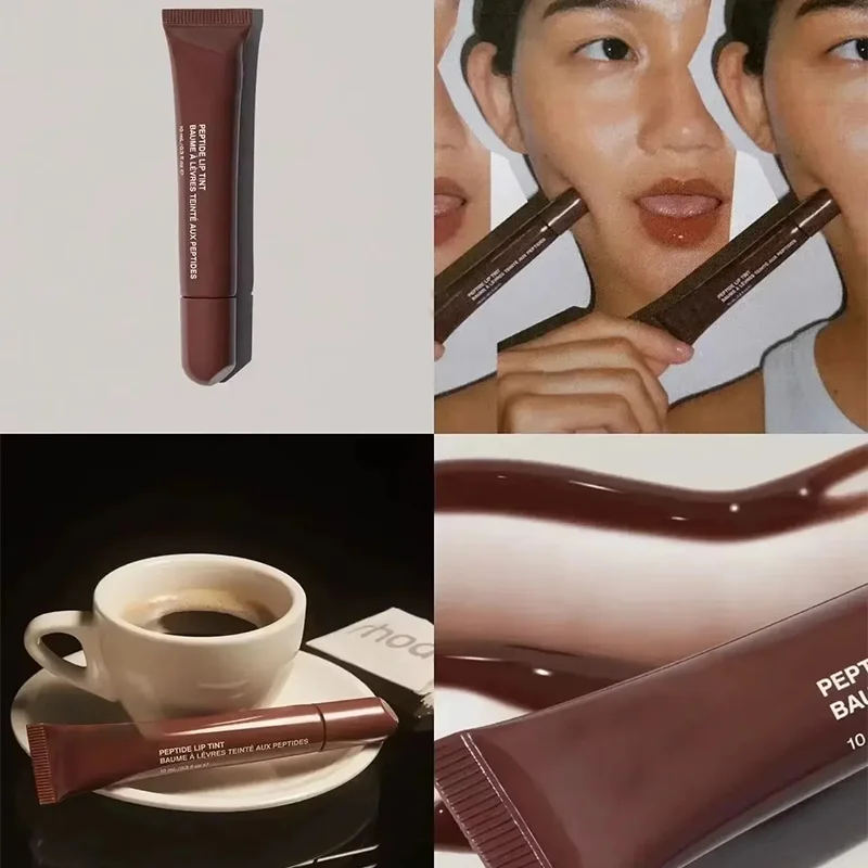 Wielokolorowy Peptydowy Balsam do Ust Nawilżający i Odżywczy, Balsam w Płynie do Ust, Etui na iPhone, Makijaż, Płynna Pomadka, Kosmetyki