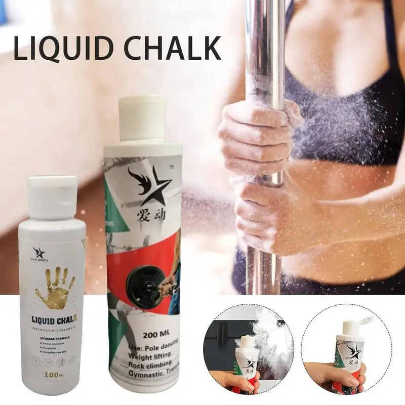 200ml Liquid Chalk Sports Magnesium Powder Fitness Weight Lifting Anti Slip Cream Grip Weight Lifting Climbing Gym Sports