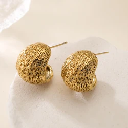 2025 New Arrival Vintage Bohemian Style Jewelry Gold Color Stainless Steel Geometric Stud Earrings For Women Party Jewelry