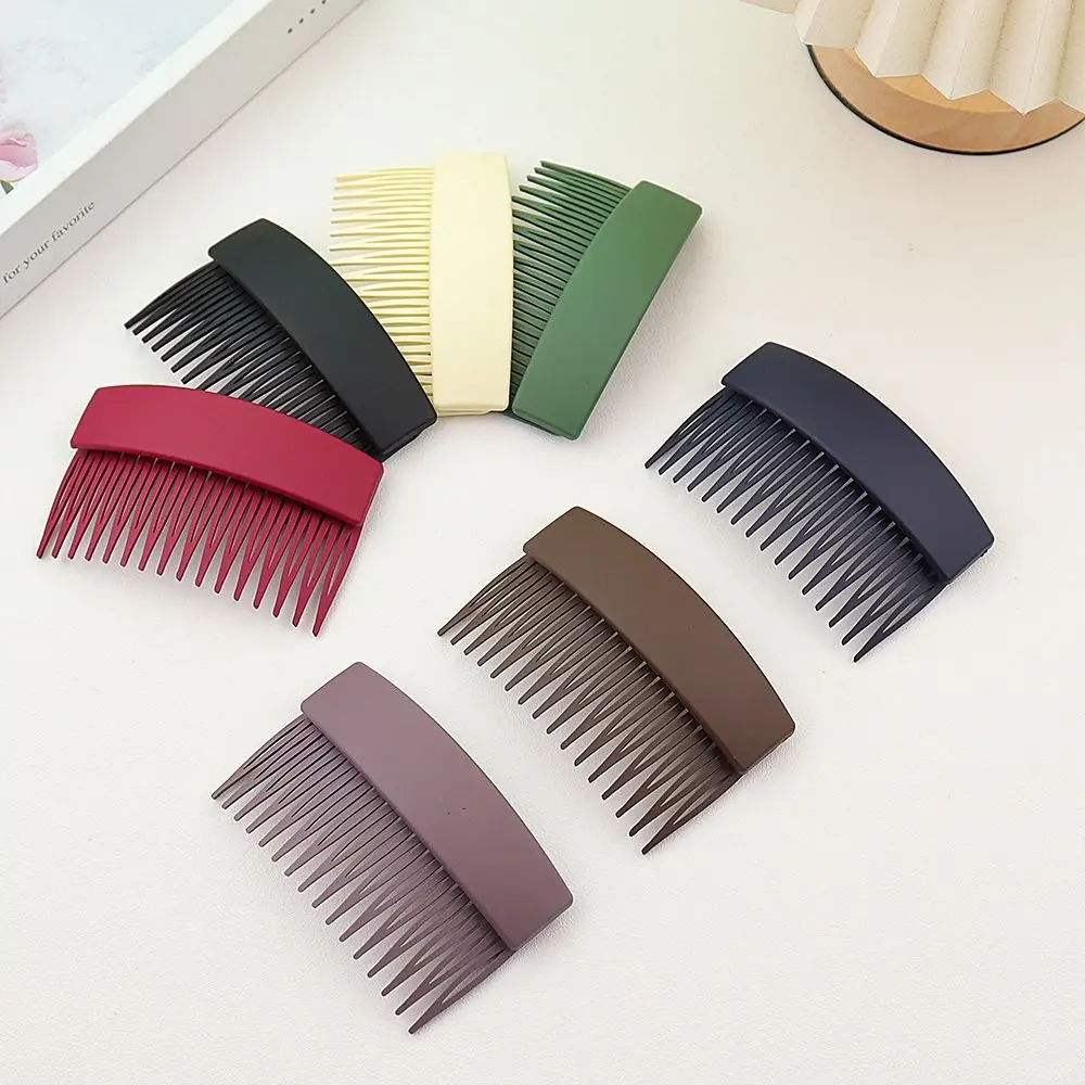 

Sweet Solid Color Frosted Hair Comb Plastic Teeth Fixed Combs Hair Styling Comb Hair Clip Hair Styling Comb Daily