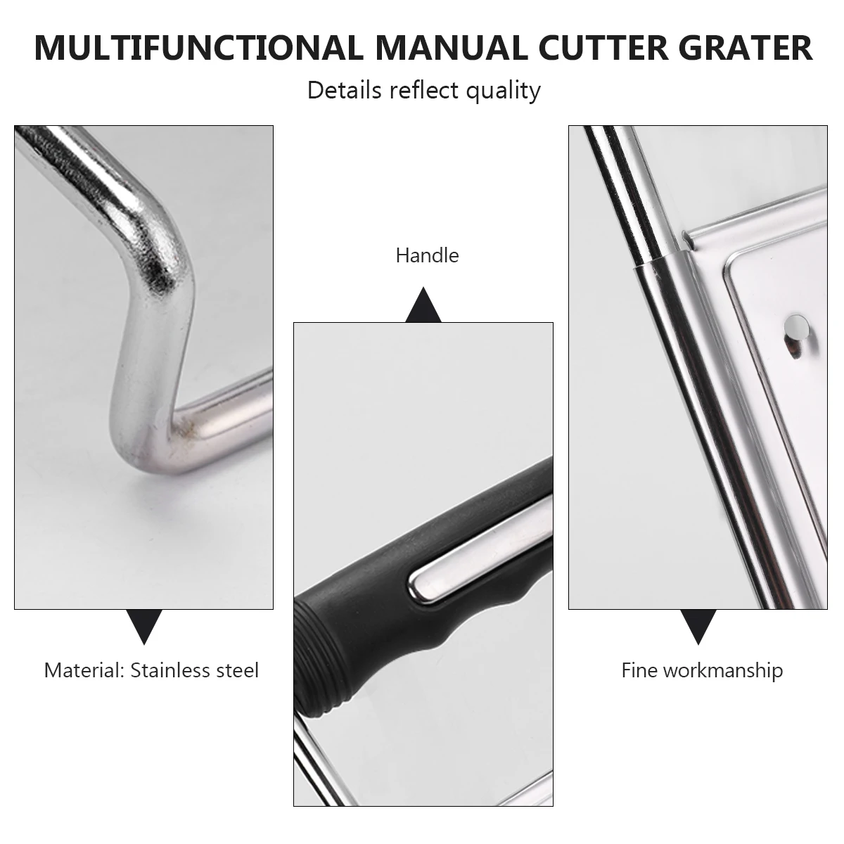

2Pcs Stainless Steel Vegetable Cutter Multifunctional Kitchen Shredder Grater Slicer Chopper Easy Handle