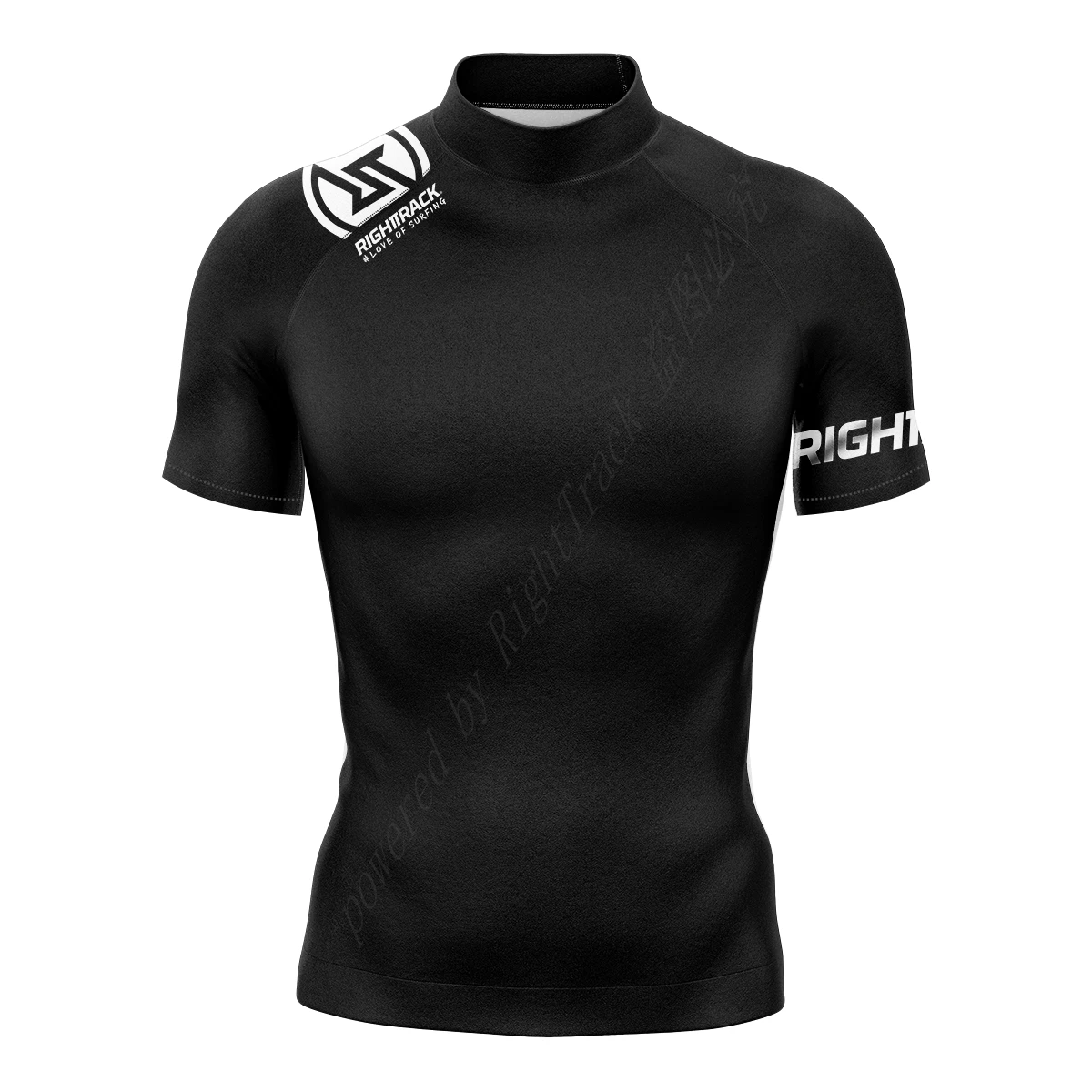 Men's Short Sleeve Surf Tee Arch Wave RIGHTTRACK Performance Tight-fitting Swimwear UPF 50+ Rashguard Vacation Beachwear