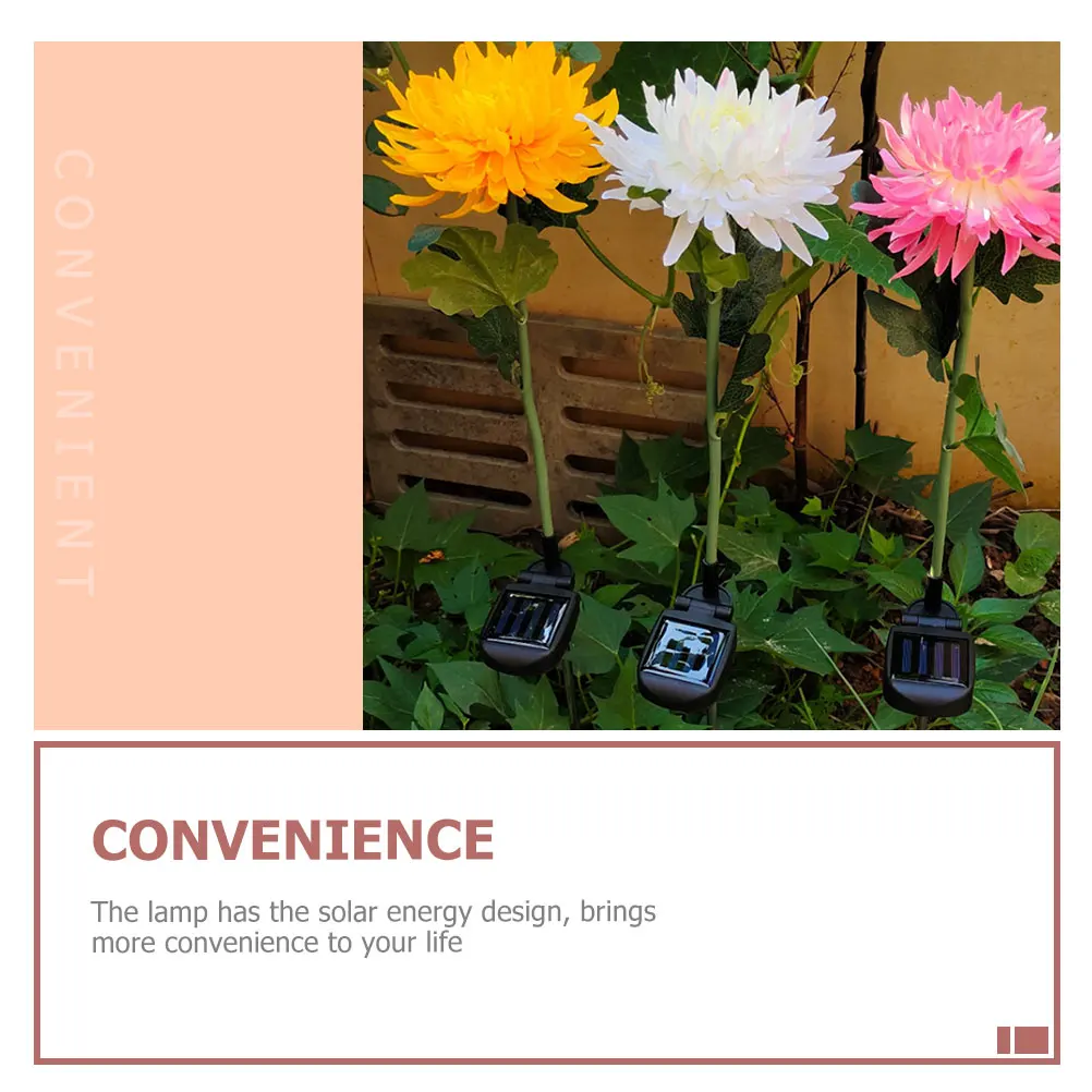 

2pcs Chrysanthemum Lamp LED Solar Light Pink White Outdoor Garden Yard Lawn Decorative Solar Energy Long Life Fine Workmanship