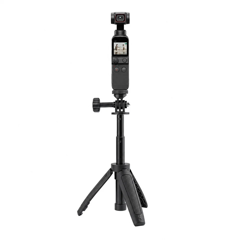 HTMCK Cold Shoe Ball Head Foldable Mini Tripod 1 4 Inch Interface Selfie Stick Bracket For Action Camera DSLR