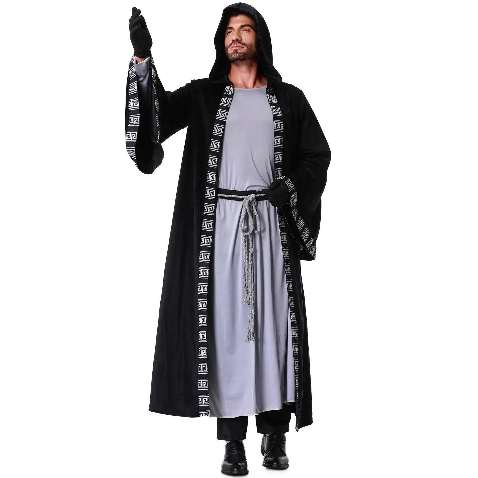 중세 스타일 사신 로브 남성 할로윈 의상 마법사 의상 중동 사제 의상 무대 공연복
