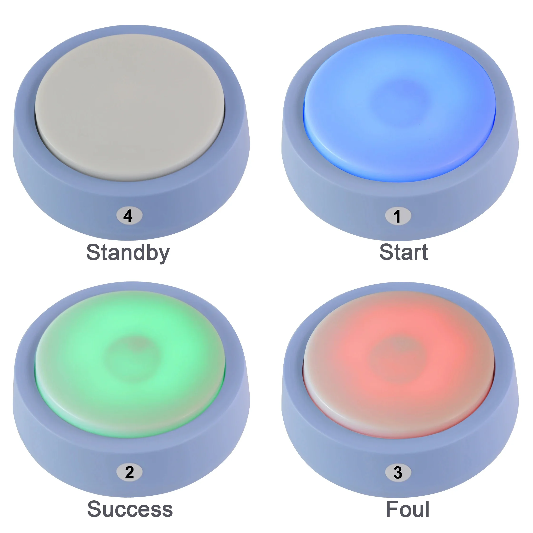 Juego de respuesta de prueba barato Sistema de zumbador 3 Modo de respuesta Estado de 4 colores para juegos de competición en el aula Show Juegos de fiesta familiar