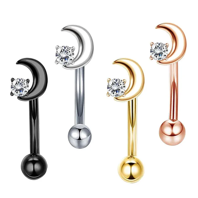 Curved Barbell Eyebrow Piercing Earring, Tragus Stud
