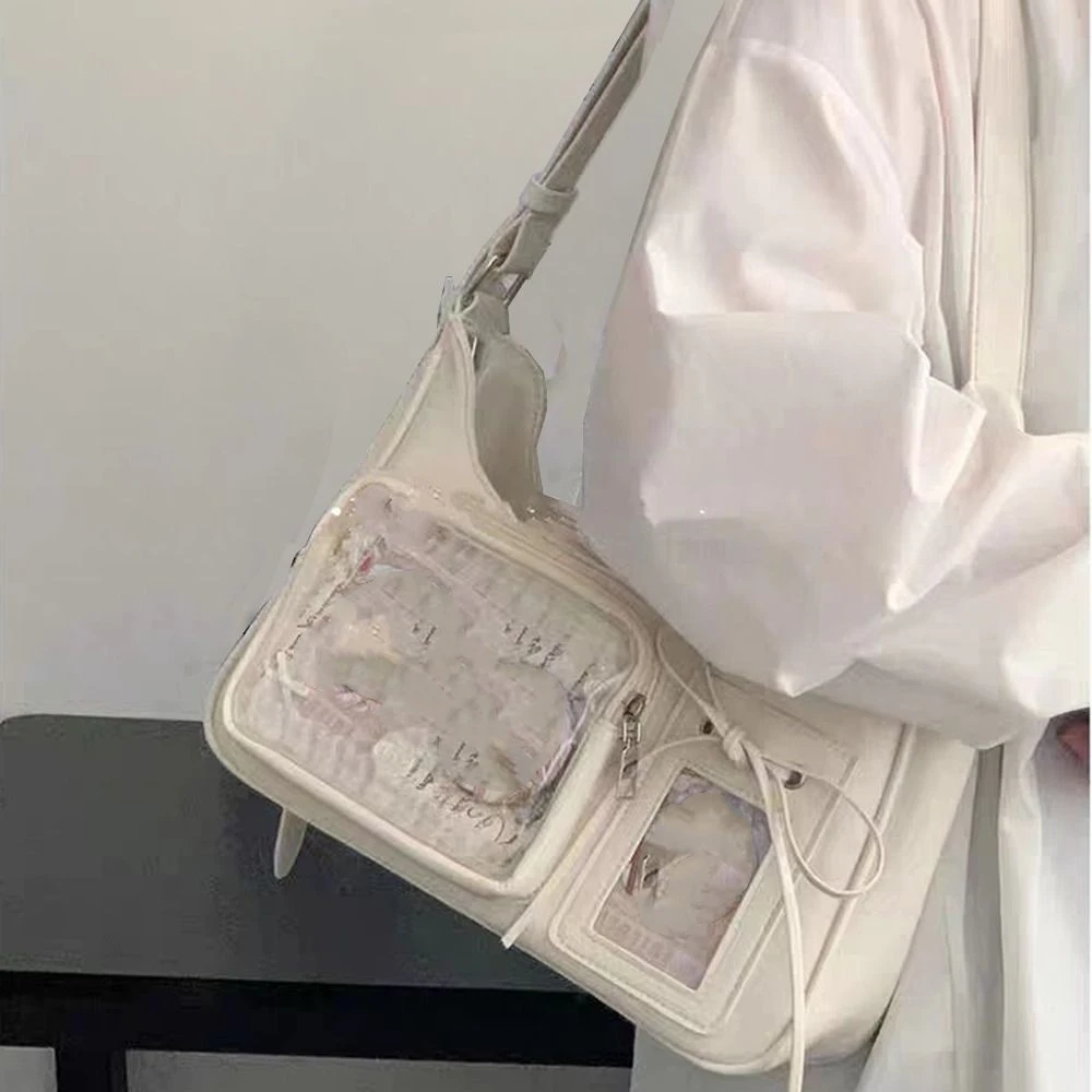 

Милая сумка через плечо Harajuku Jk в стиле Лолиты, сумка через плечо «сделай сам», большая вместительная прозрачная женская сумка Ita в студенческом стиле