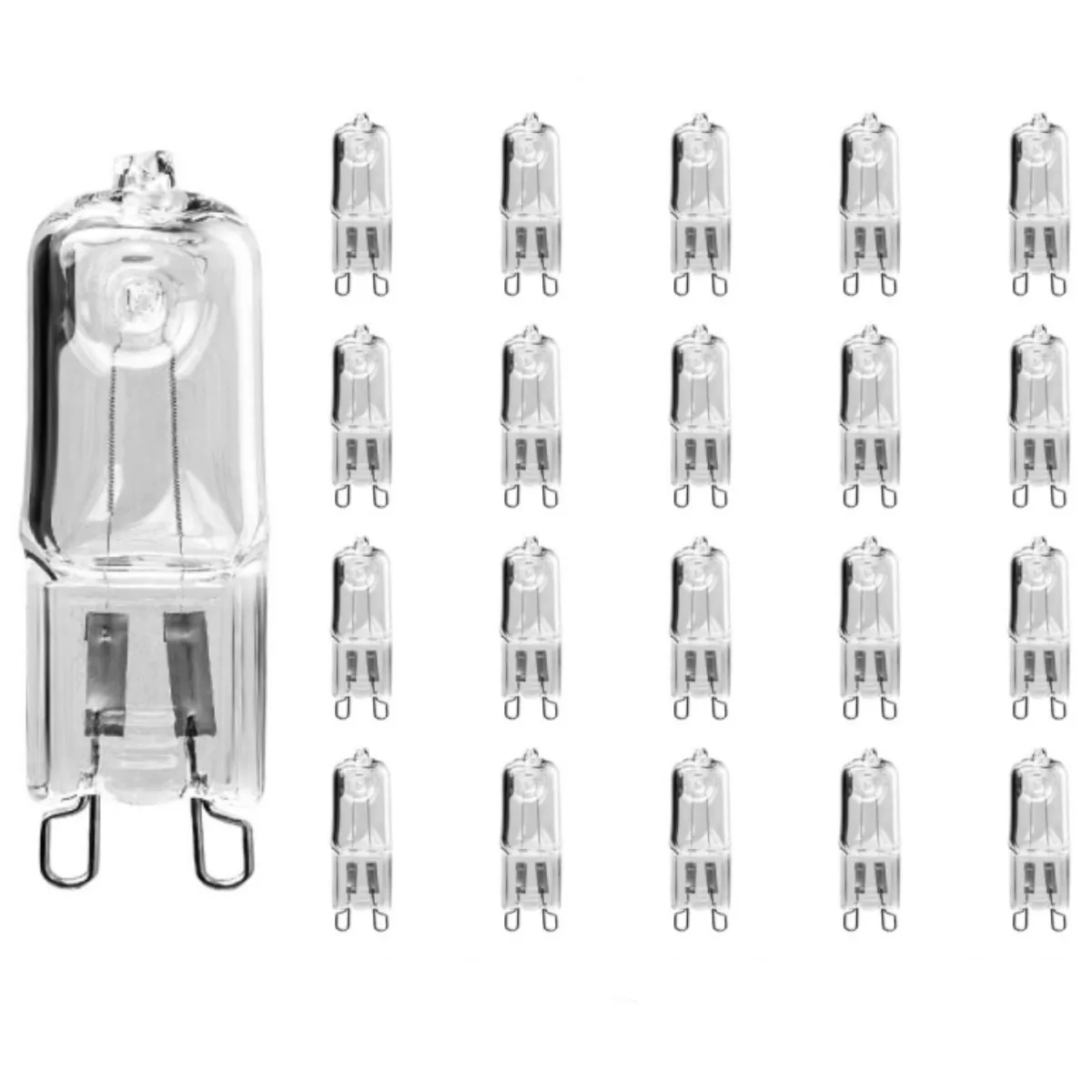 20pcs/lot Warm White 2900K Halogen Lamp Beads G9 220V 5W 10W 20W 35W 50W G4 Halogen Bulbs Light Globe Lot JC Bi-Pin LED Lamp