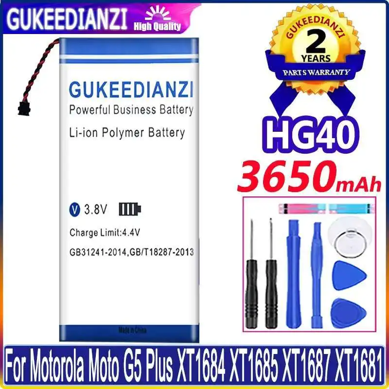 

HG40 For Motorola Moto G5 Plus XT1684 XT1685 XT1687 XT1681 Mobile Phone Battery Long-Lasting Performance Durable 3650Mah