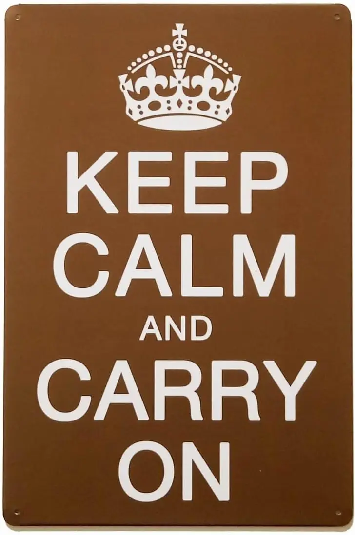 Keep Calm and Carry On Retro Vintage Decor Metal Tin Sign 12 X8 Inches sign