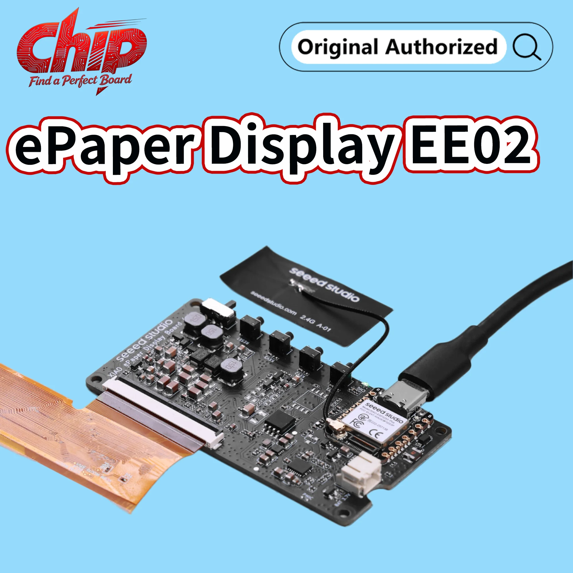 ee02-xiao-epaper-ディスプレイボード（133インチ-spectra-6-e-ink対応）、sensecraft-hmi-ファームウェアプリフラッシュ済み、xiao-esp32-s3-plus搭載