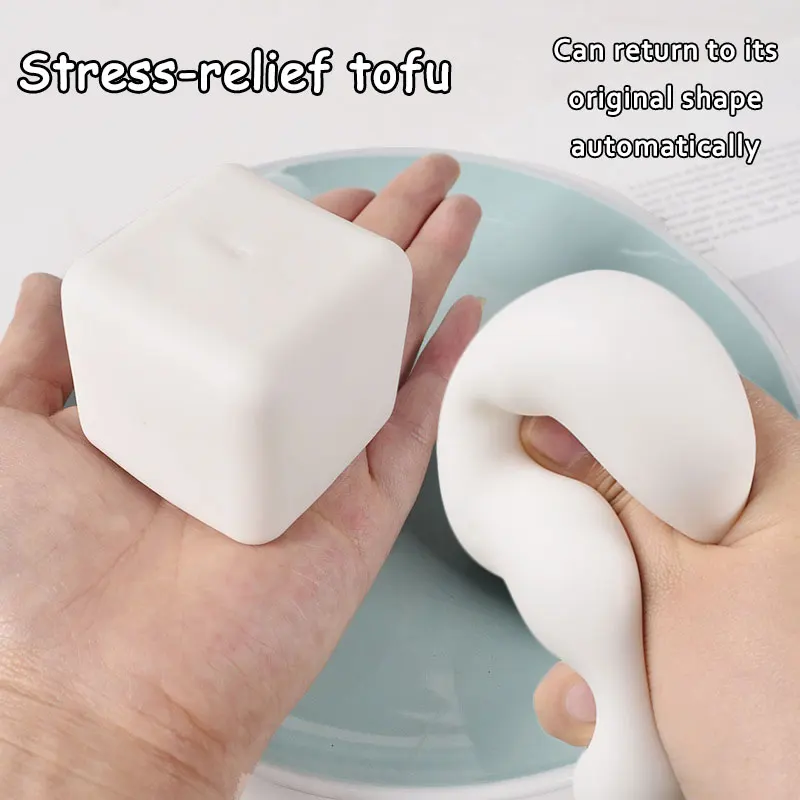 Squishy Tofu Stressabbau-Spielzeug, automatische Formwiederherstellung, weiches Zappelspielzeug für Autismus, ADHS, Angst, Stressabbau