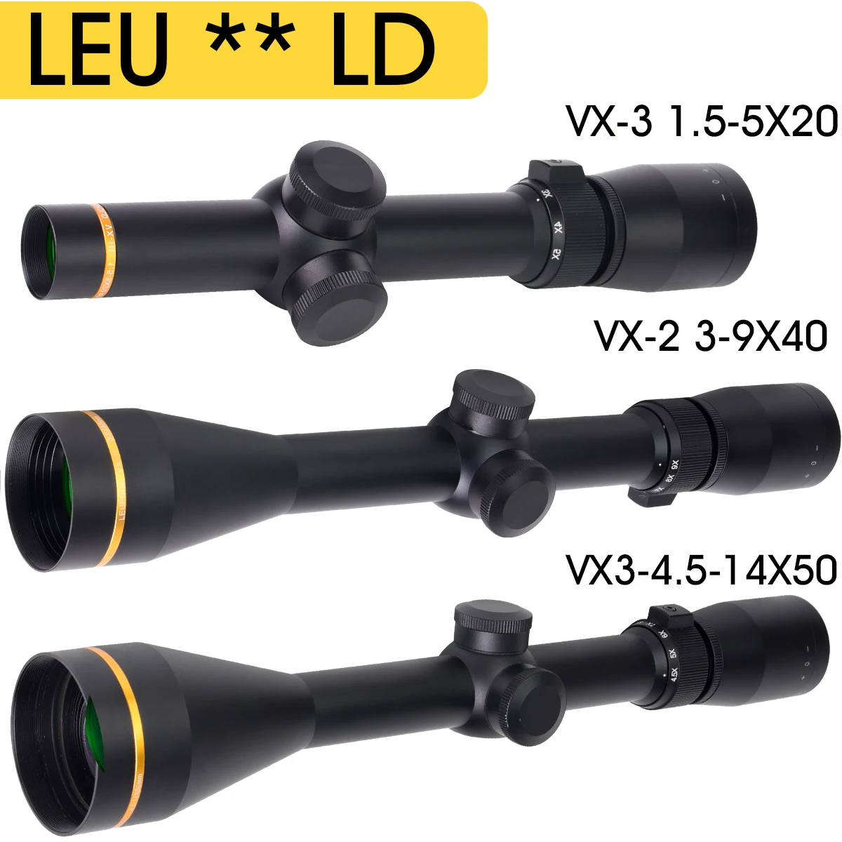 LE *** LD VX-3 4.5-14X50 3-9x40 1.5-5x20 المهنية البصريات التكتيكية البصر Ar15 الادسنس بندقية نطاق كوليماتور 11 مللي متر/20 مللي متر السكك الحديدية