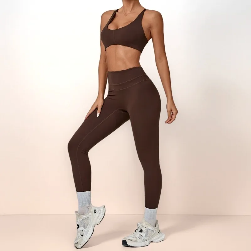 

Женский высокоэластичный комплект для йоги, облегающий и красивый комплект для подтяжки спины и бедер, спортивный костюм для фитнеса и отдыха на открытом воздухе