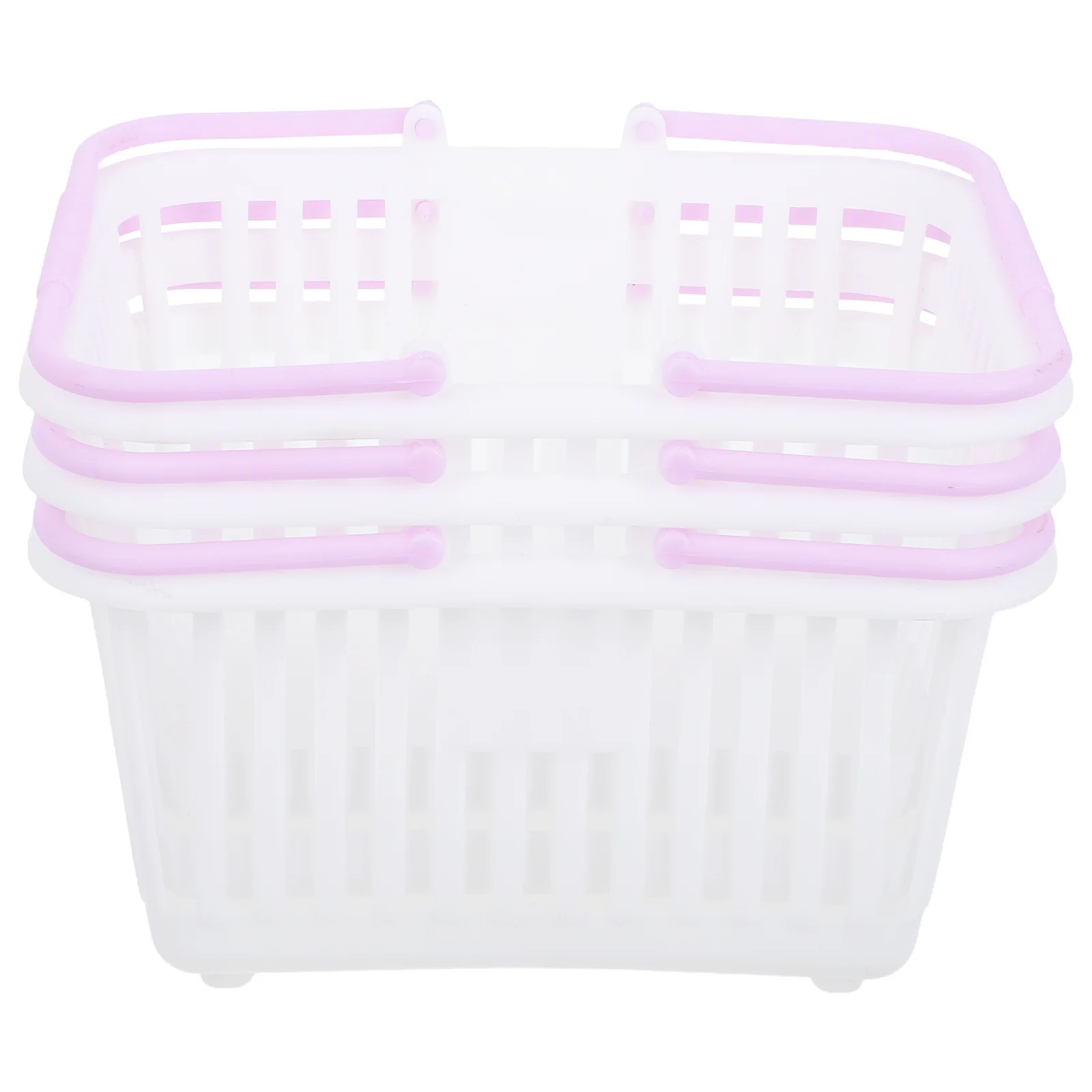 3 Pcs Picnic Basket Storage Bins Classroom Toy Buckets for Kids Pink Grocery Baskets with Handles Garden Shopping