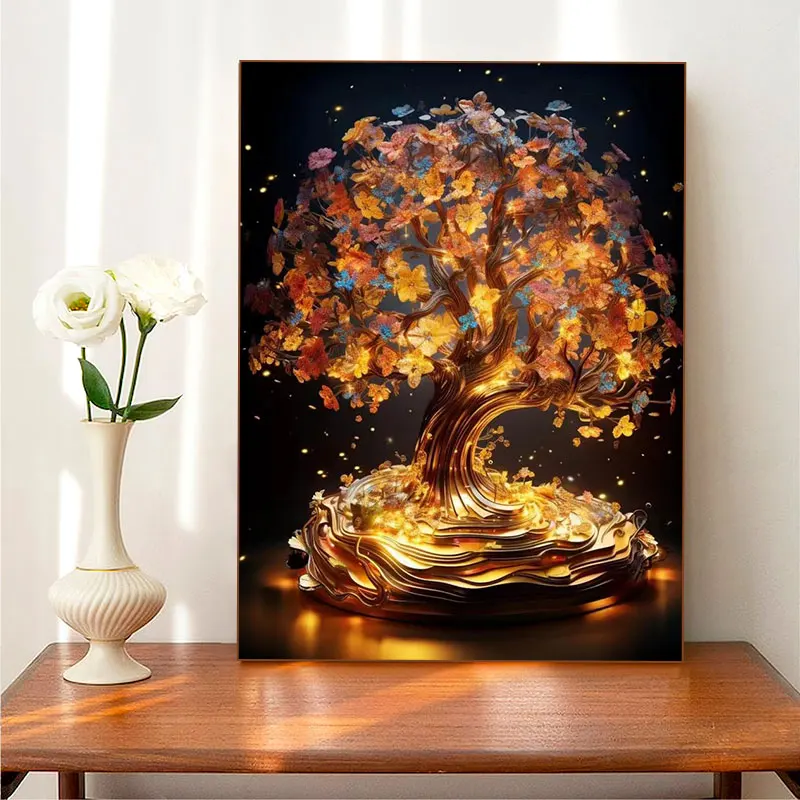 

5D Diy Diamond Art Painting Tree Of Life Diamond Painting Kits Diamond Painting Mosaic For Adult Home Decoration Decor Style H