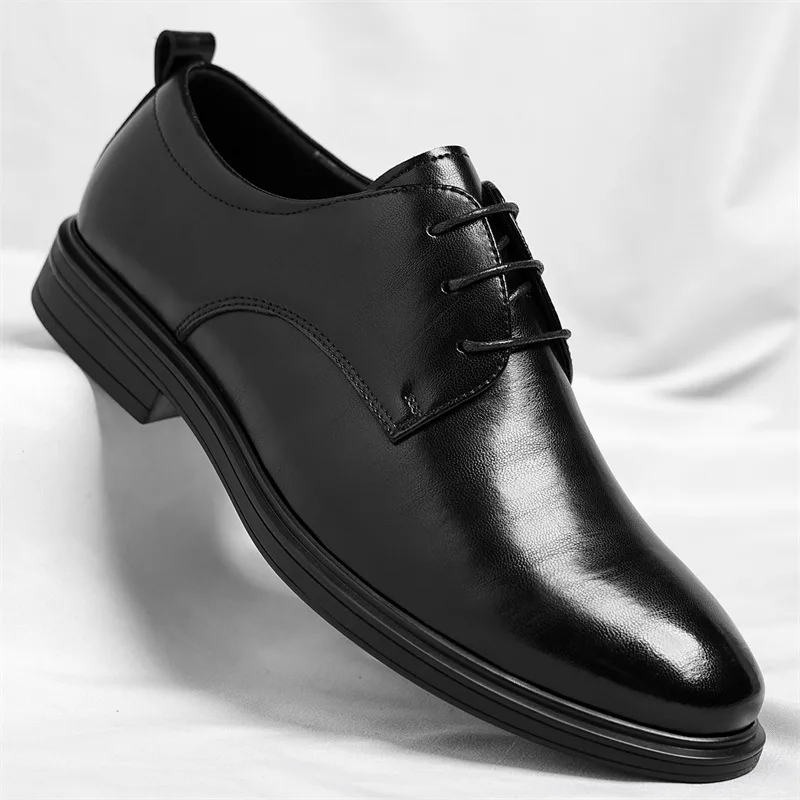 

Мужская кожаная обувь для повседневного бизнеса, универсальная и удобная деловая деловая модельная обувь для британских джентльменов.