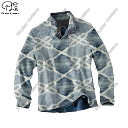 Plstar kosmos neue 3d druck tribal retro musters erie warmer stand kragen pullover polo straße lässig unisex winter polo L-9