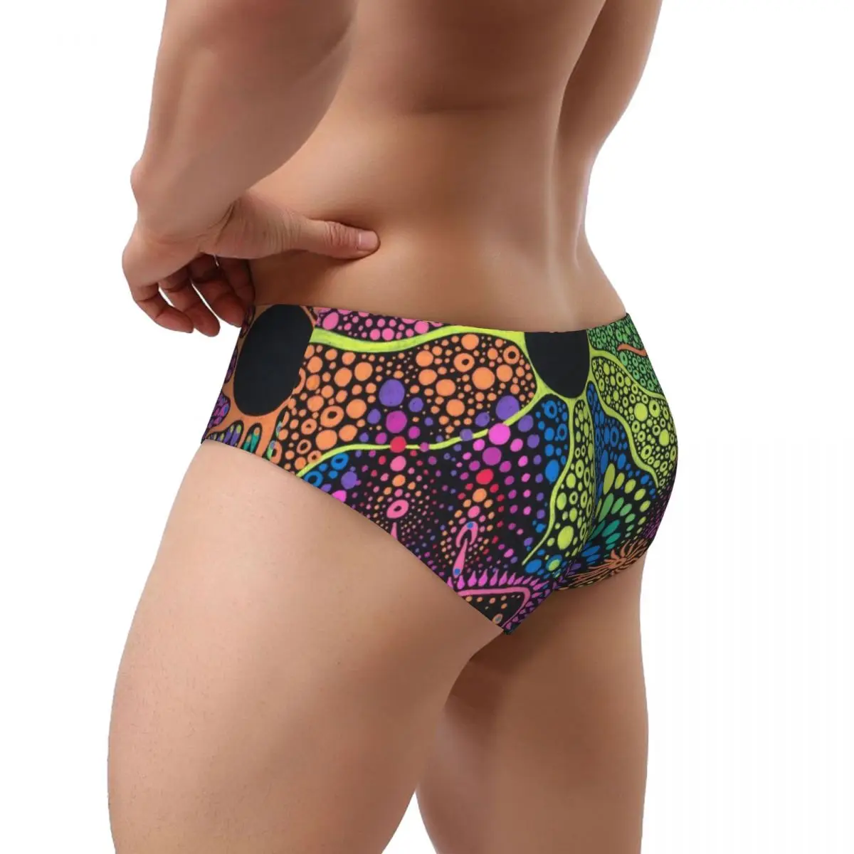Picture 4: Custom Magic Mushroom Trippy Psychedelic Neon Pastel Goth Brief Panties Women's Breathable Stretch Underwear