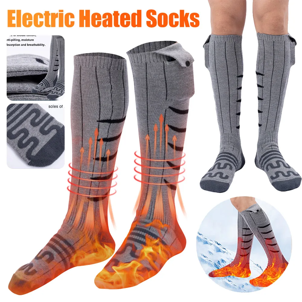 1 paar outdoor anti-koude warme sokken heren dames winter warme elektrisch verwarmde sokken verdikking skikousen wandelen sportsokken
