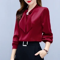 Blusas Mujer De Moda 2024 Long Sleeve Blouse Women Bow Collar Chiffon Blouse Shirt Tops Women Blouses Shirts Blusa Camisas F335 - Image 2